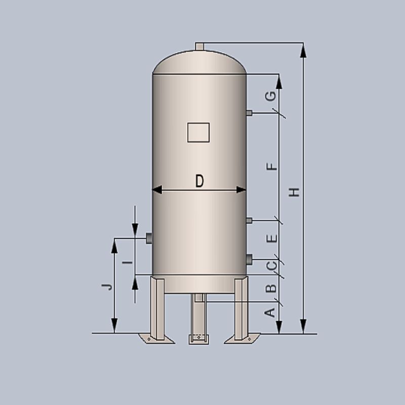 Wymiary zbiornika ze stali nierdzewnej 316L